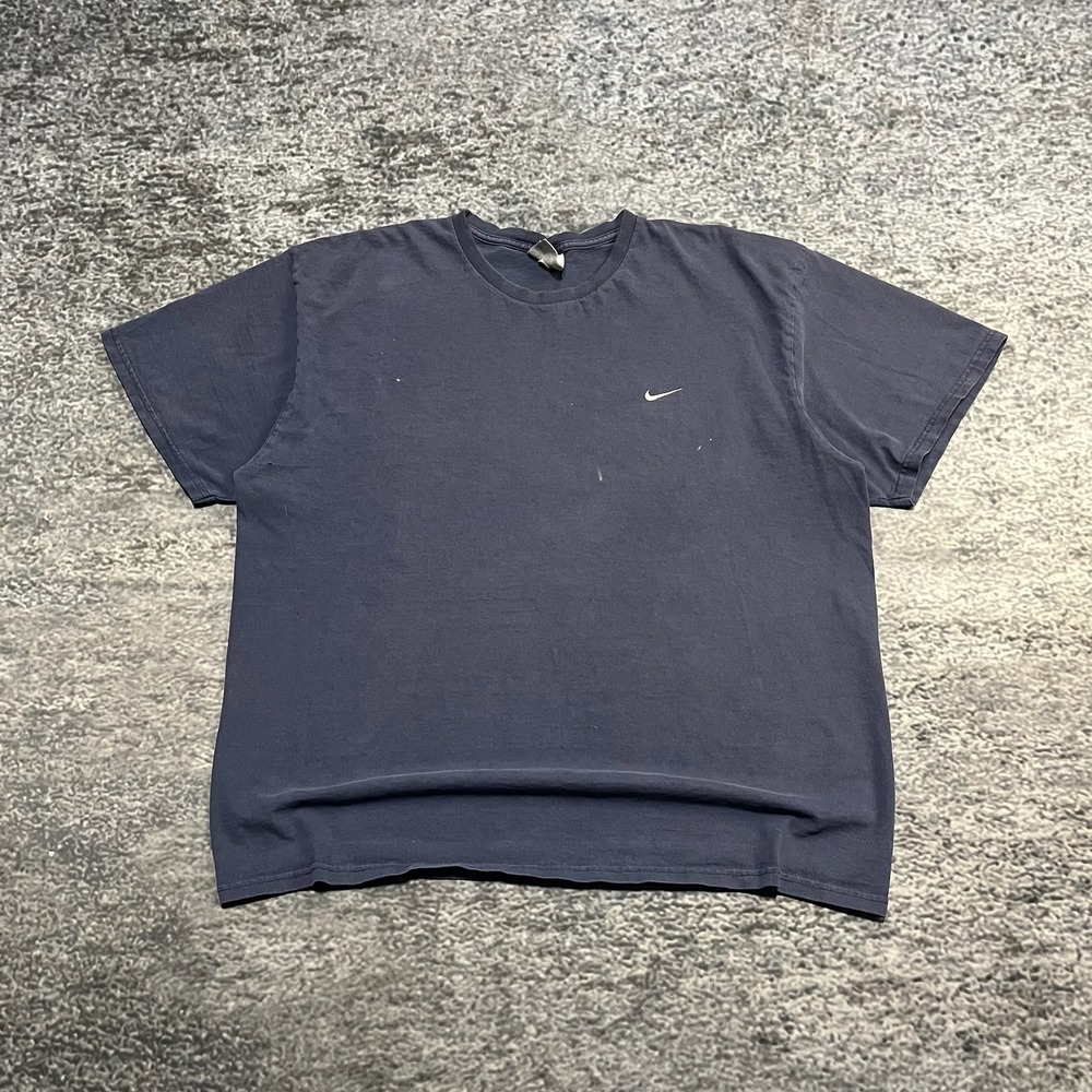 Vintage Nike T Shirt Mini Swoosh Mens XL Blue Grunge Skater Distressed 90s Y2K